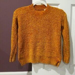 Cozy, Pink Republic mustard color sweater for big girl, size 10/12 yrs